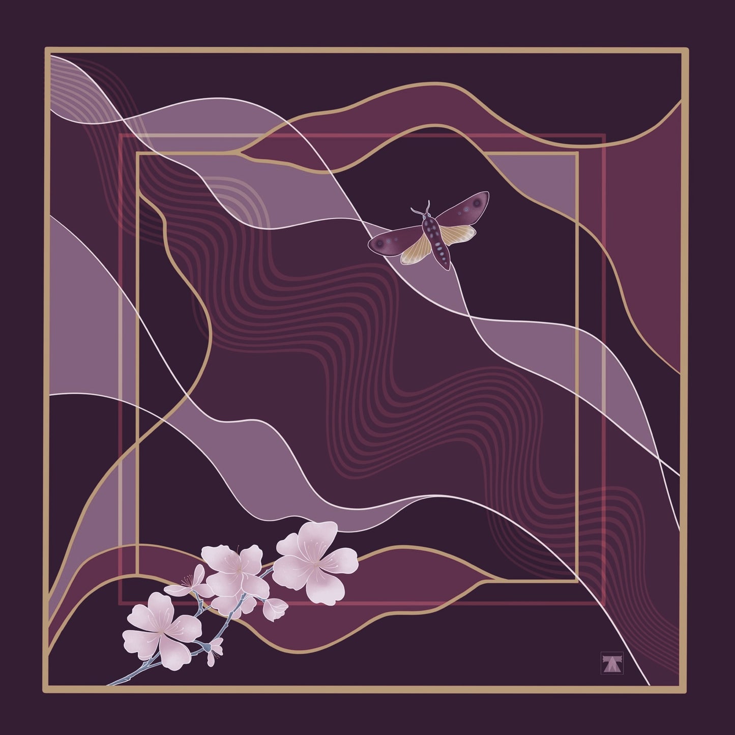 Omen Scarf - Burgundy Nocturne