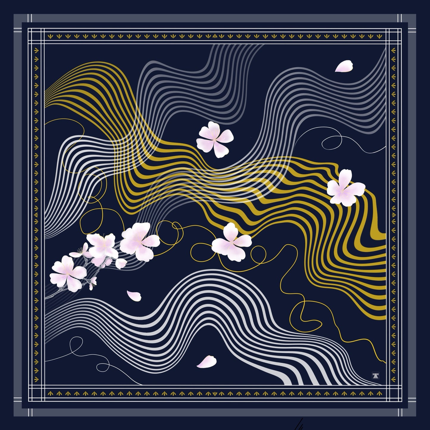 Current Scarf - Midnight Bloom