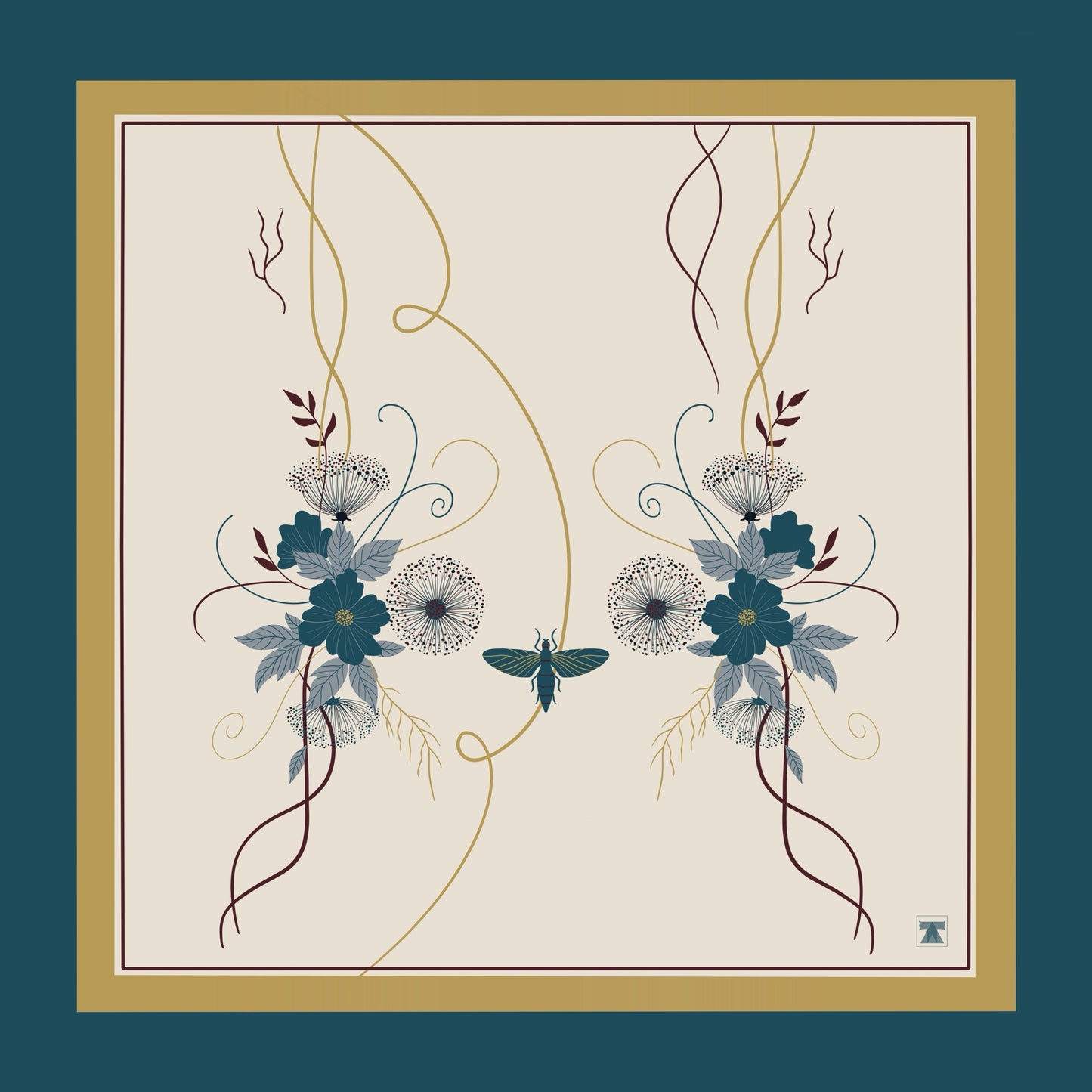Talisman Scarf - Teal Garden